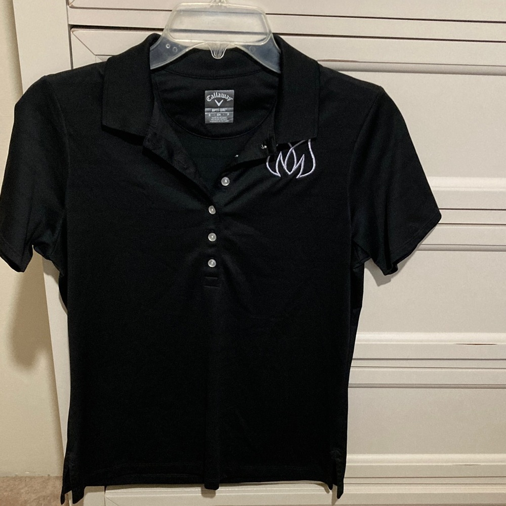 Callaway Black Golf Polo with White Logo Size Small